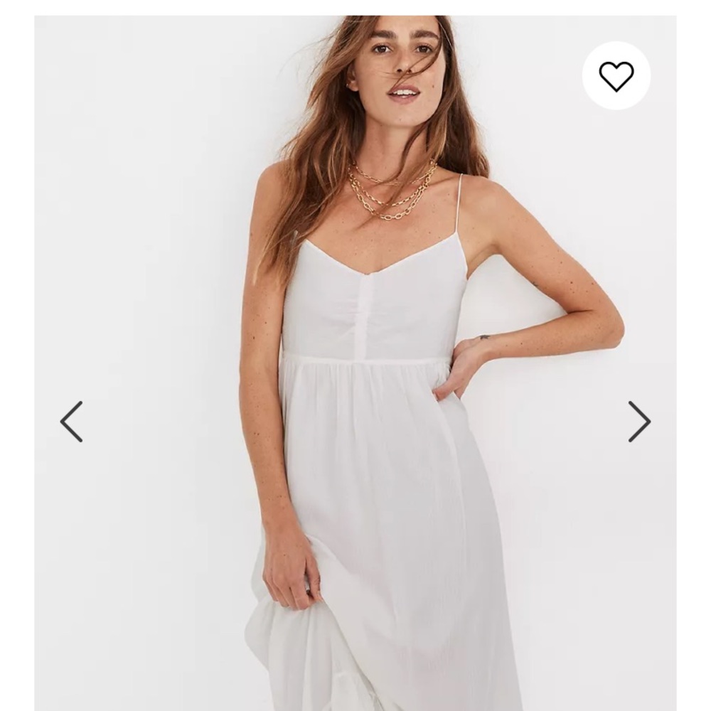 Madewell silk white ruffle hem dress Sz 8